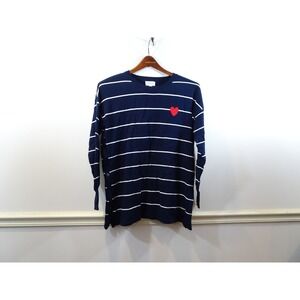 Seraphine Mama + Mini Navy Striped Nursing Sweater Heart Size L